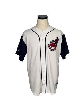 Majestic Cleveland Indians Gerut #9 Baseball Jersey White/Navy MLB Genuine Merch